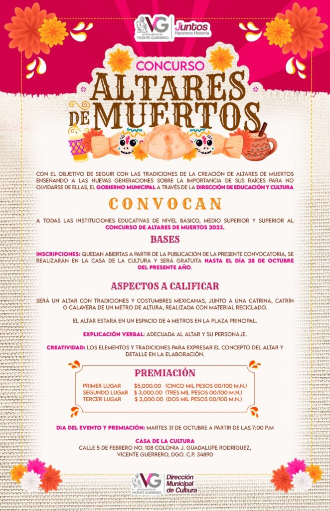 Realizarán concurso de altares en Vicente Guerrero.