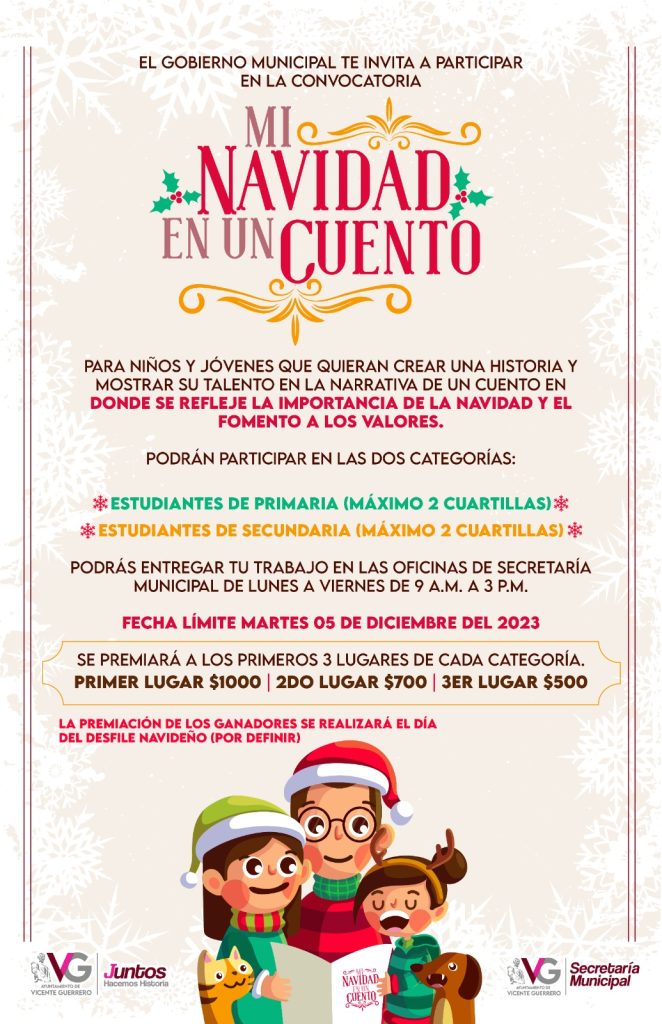 Realizarán concurso de cuentos navideños.