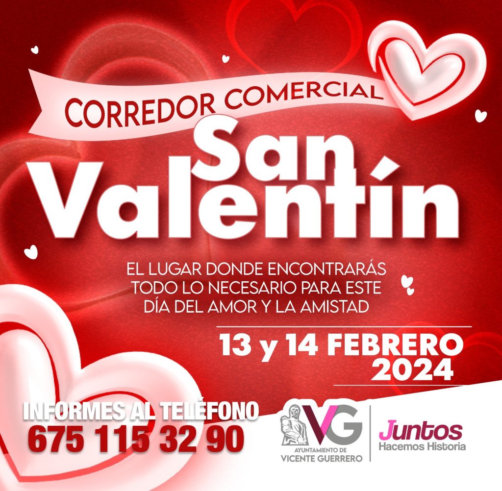 Corredor comercial del amor y de la amistad.