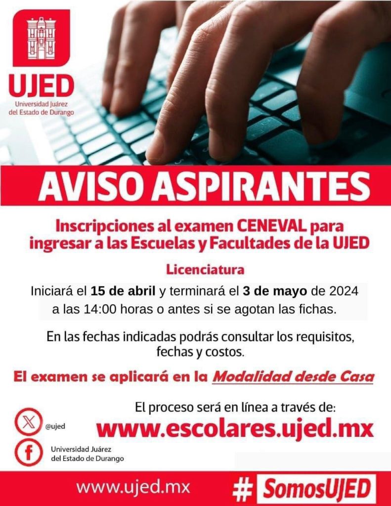 Aviso: Aspirantes al Examen CENEVAL