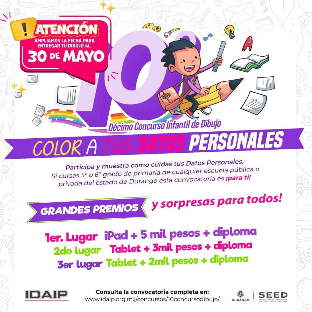 ✅ Evento: Presentación de la convocatoria del Décimo concurso infantil de dibujo «Color a tus datos personales».