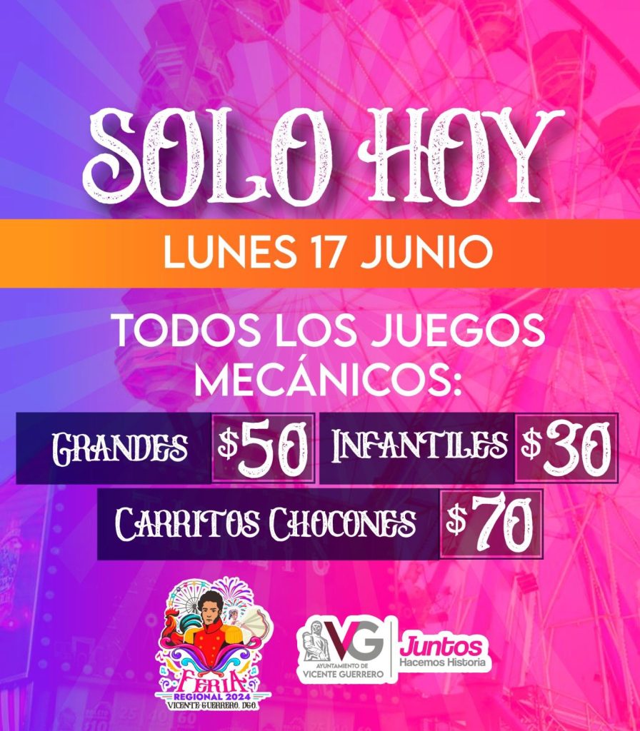 Juegos Mecánicos de la Feria Regional en Vicente Guerrero