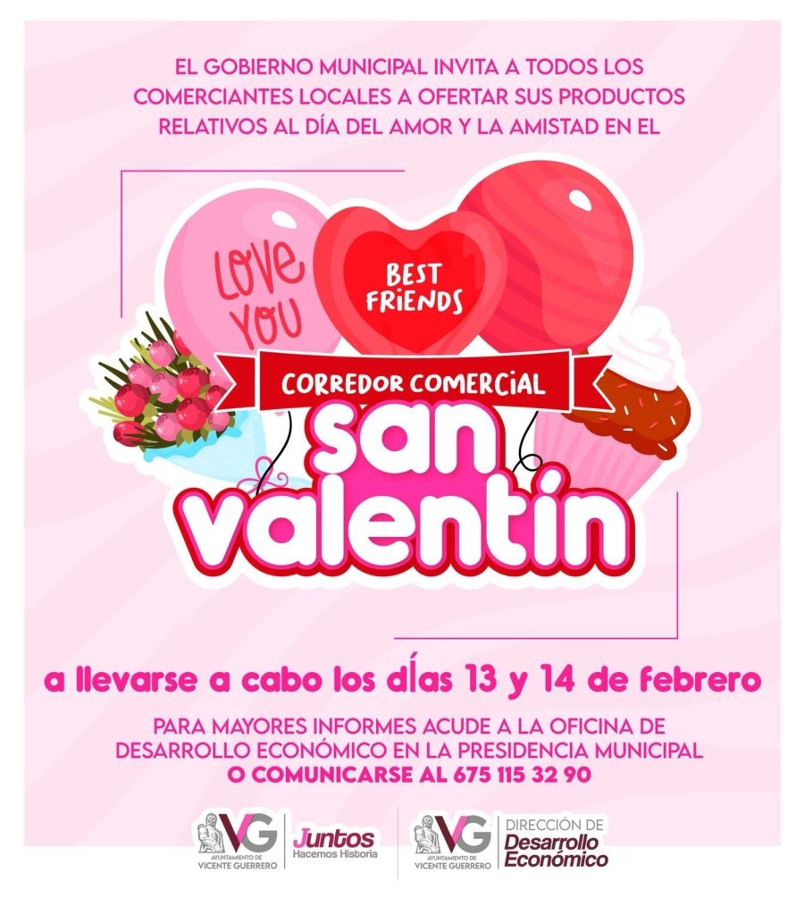 ✅Evento: Corte de listón de corredor comercial, del amor y de la amistad. 🛍️🎁❤️💕